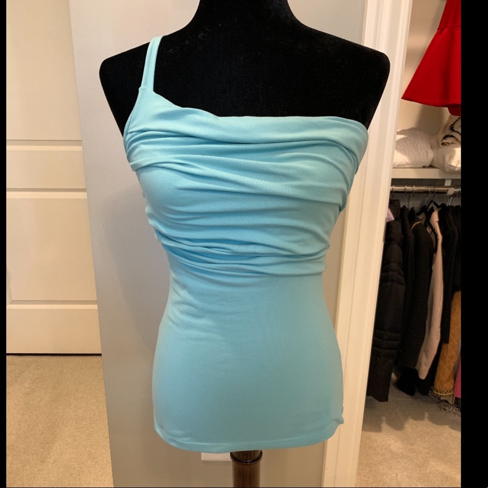 Susana Monaco One Shoulder Aqua Top